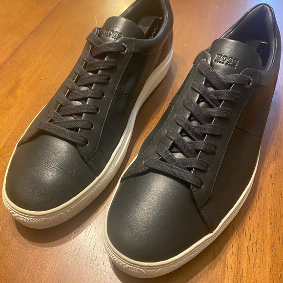 Hugo Boss Black Leather Sneakers EUR 41 US 8 - Picture 2 of 9
